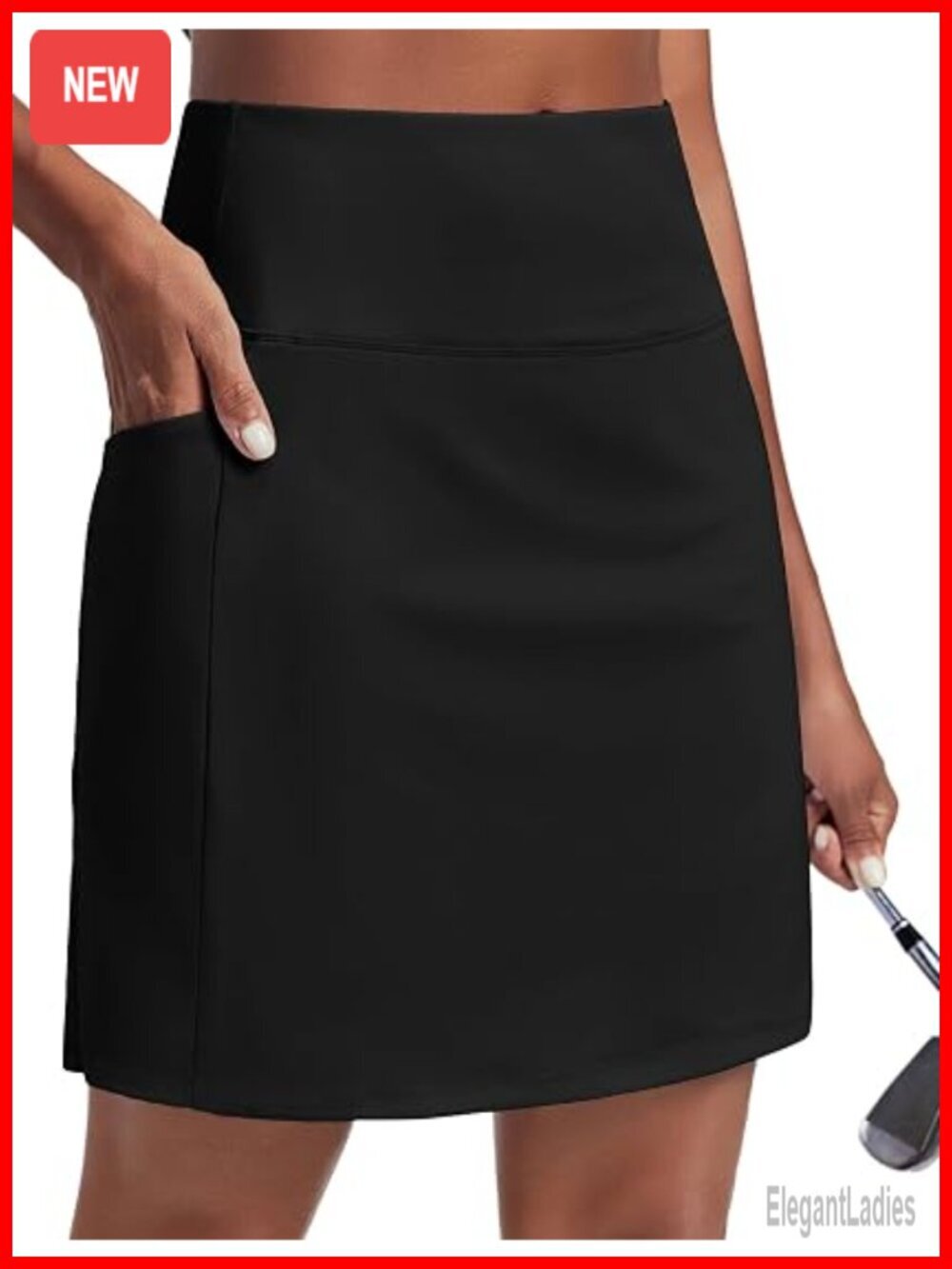 19" Knee Length Skort UPF 50+ High Waisted Golf Tennis Pickleball with 4 Pockets